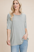 BOMBOM Striped Round Neck T-Shirt - Charming Charlie