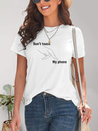 Graphic Round Neck Short Sleeve T-Shirt - Charming Charlie