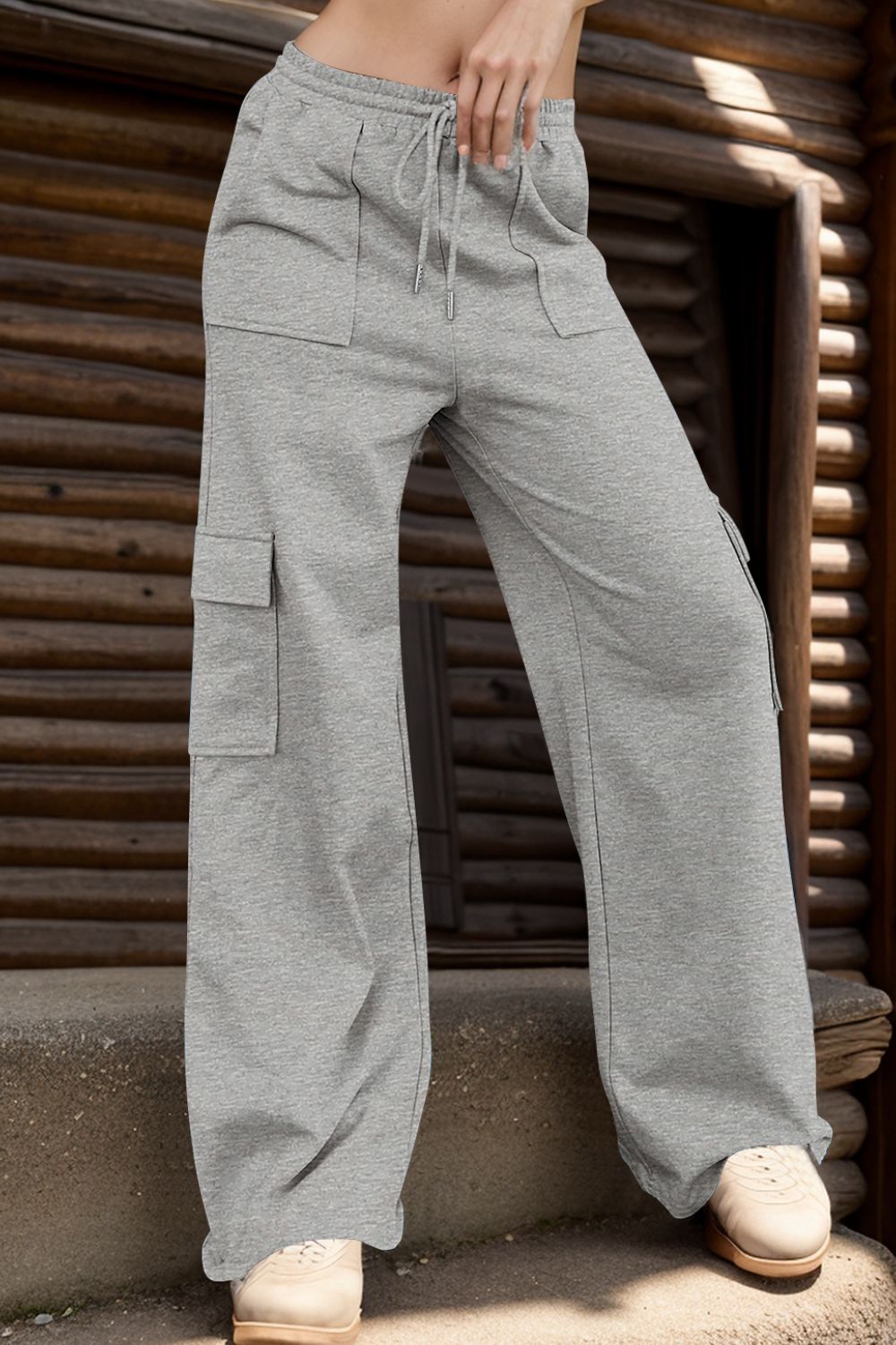 Drawstring Active Pants with Pockets - Charming Charlie