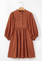 Corduroy Quarter Snap Three-Quarter Sleeve Dress - Charming Charlie