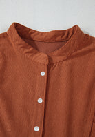Corduroy Quarter Snap Three-Quarter Sleeve Dress - Charming Charlie