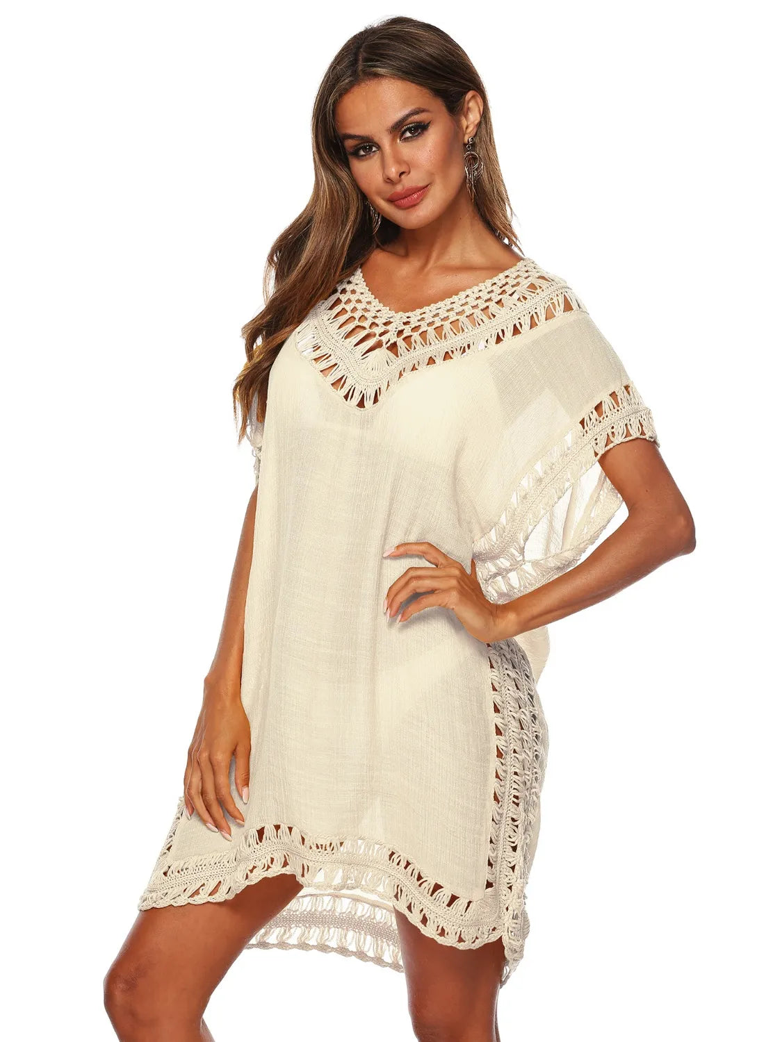 Bohemian Crochet Trim Beach Cover Up Dress – Charming Charlie