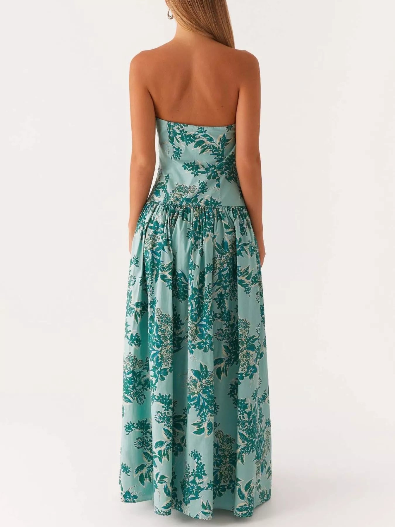 Ruched Printed Tube Maxi Dress – Charming Charlie