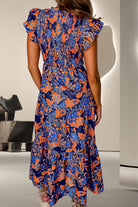 Ruffled Printed Cap Sleeve Dress - Charming Charlie