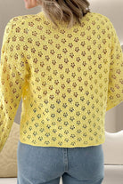 Openwork V-Neck Long Sleeve Cardigan - Charming Charlie