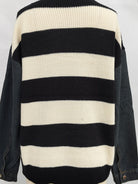 Contrast Round Neck Long Sleeve Sweater - Charming Charlie