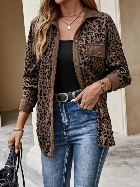 Leopard Print Corduroy Button-Up Jacket – Charming Charlie