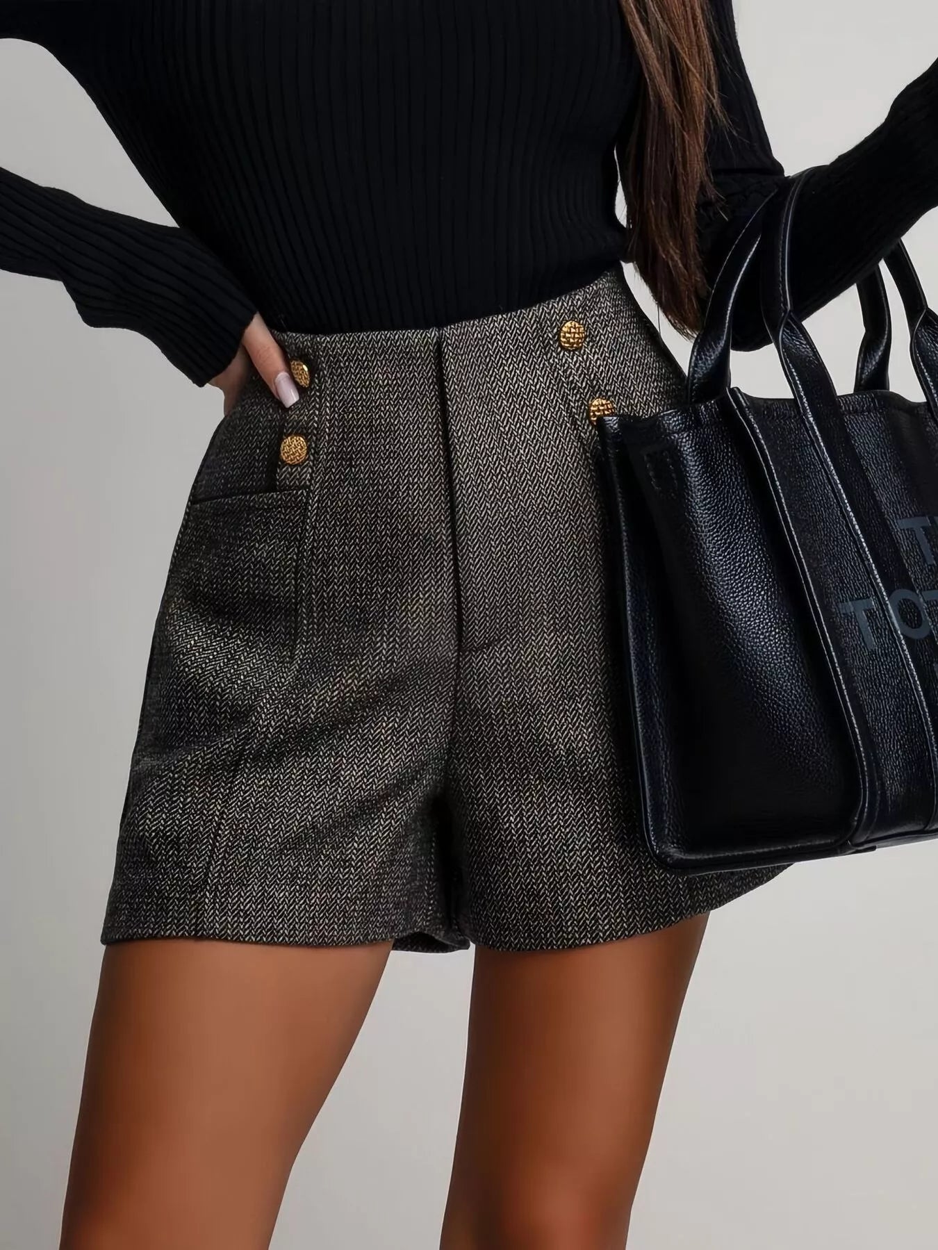 High-Waisted Tweed Shorts – Charming Charlie