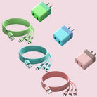 Fast-Charging Charger with 3-Port Cord in 3 Colors - Multitasky