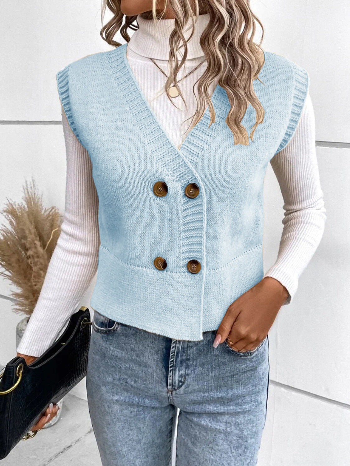 Full Size Button Up V-Neck Sweater Vest – Charming Charlie