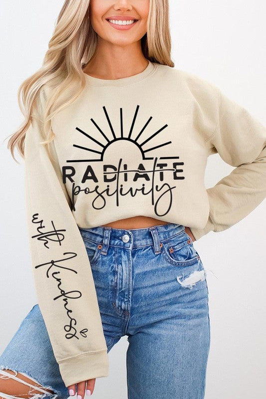Radiate positivity Graphic Sweatshirts - Charming Charlie