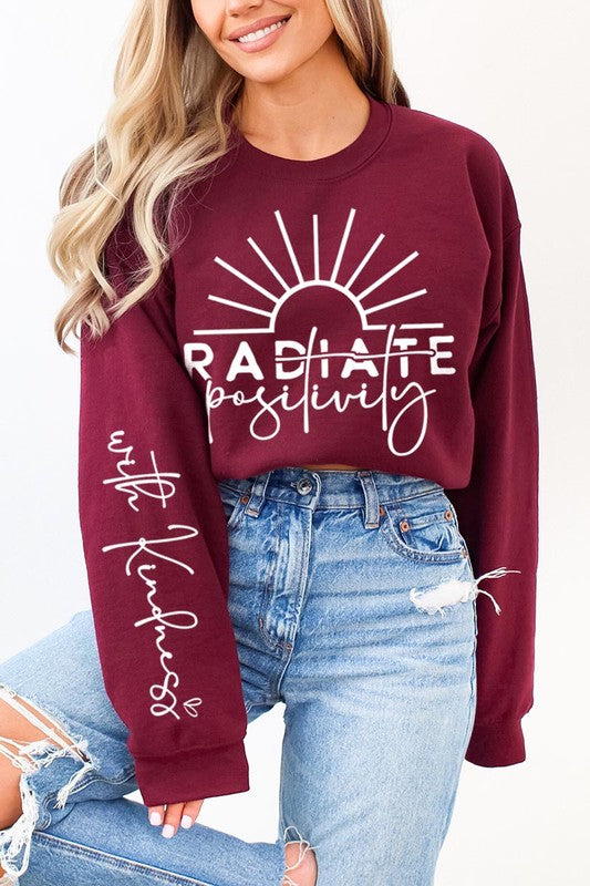 Radiate positivity Graphic Sweatshirts - Charming Charlie