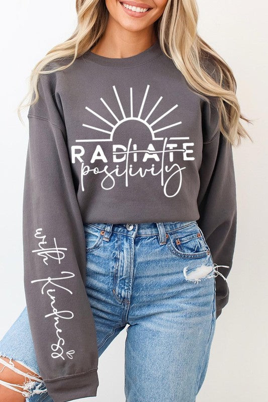 Radiate positivity Graphic Sweatshirts - Charming Charlie