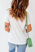 Graphic Round Neck Short Sleeve T-Shirt - Charming Charlie