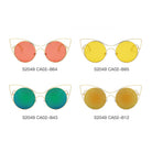 GERING | S2049 - Women Round High Pointed Cat Eye Sunglasses - Cramilo Eyewear - Stylish Trendy Affordable Sunglasses Clear Glasses Eye Wear Fashion