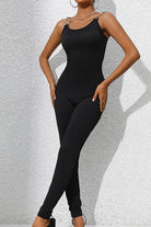 Scoop Neck Wide Strap Skinny Jumpsuit - Charming Charlie