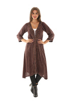 Sequin-Accent Embroidered Three-Quarter Sleeve Duster - Shoreline Wear, Inc.