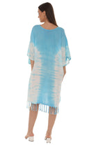 Tie Dye Caftan With V-neck & Tassels - Shoreline Wear, Inc.