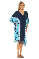 Tie Dye Caftan With V-neck & Tassels - Shoreline Wear, Inc.