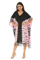 Tie Dye Caftan With V-neck & Tassels - Shoreline Wear, Inc.