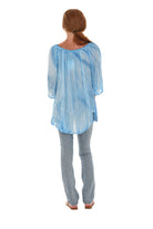 Tie-Dye Three-Quarters Sleeve Keyhole-Front Tunic - Shoreline Wear, Inc.