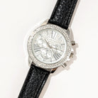 Black & Silvertone Watch With Crystals - Charming Charlie