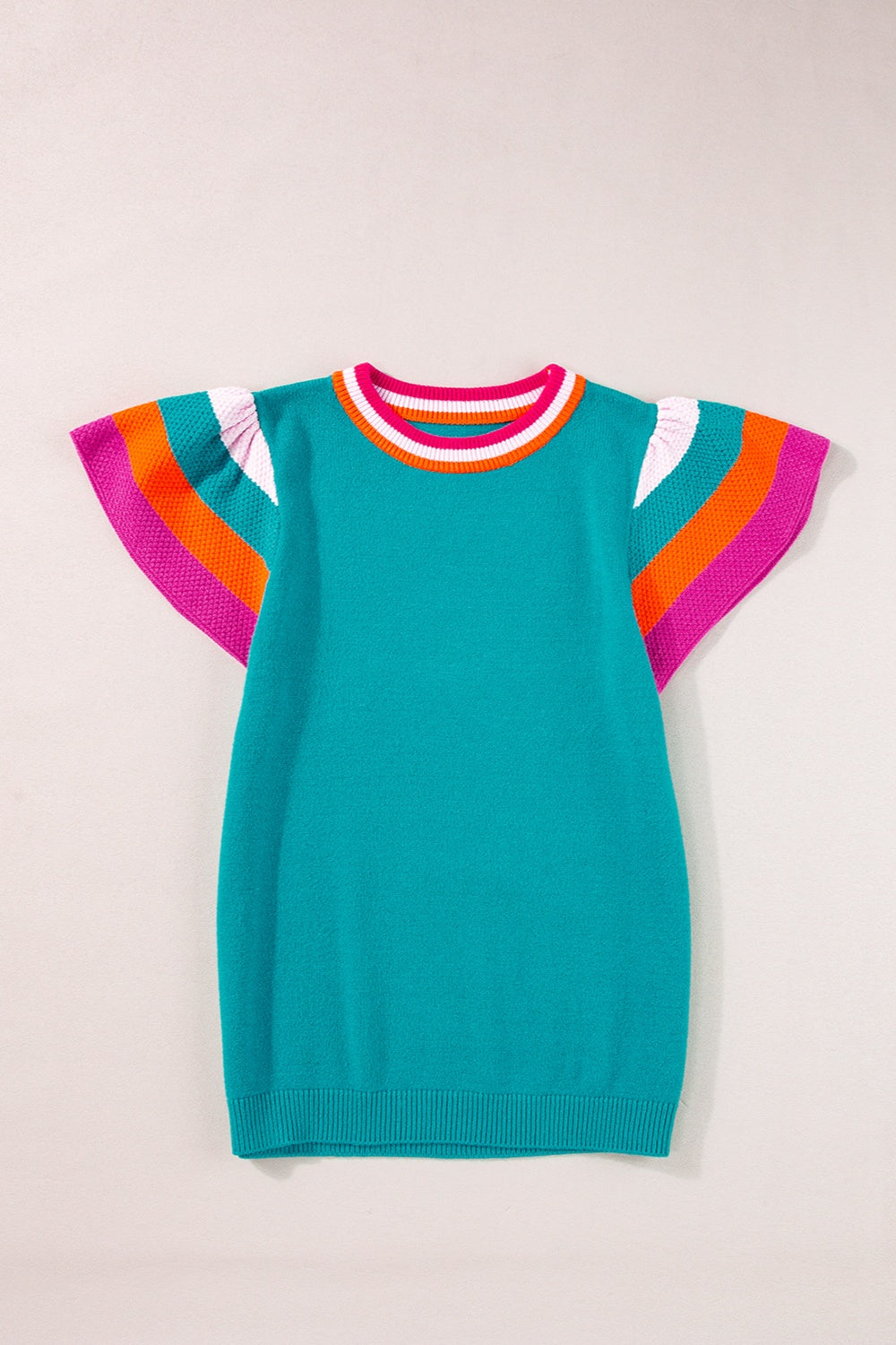 Color Block Round Neck Knit Top - Charming Charlie