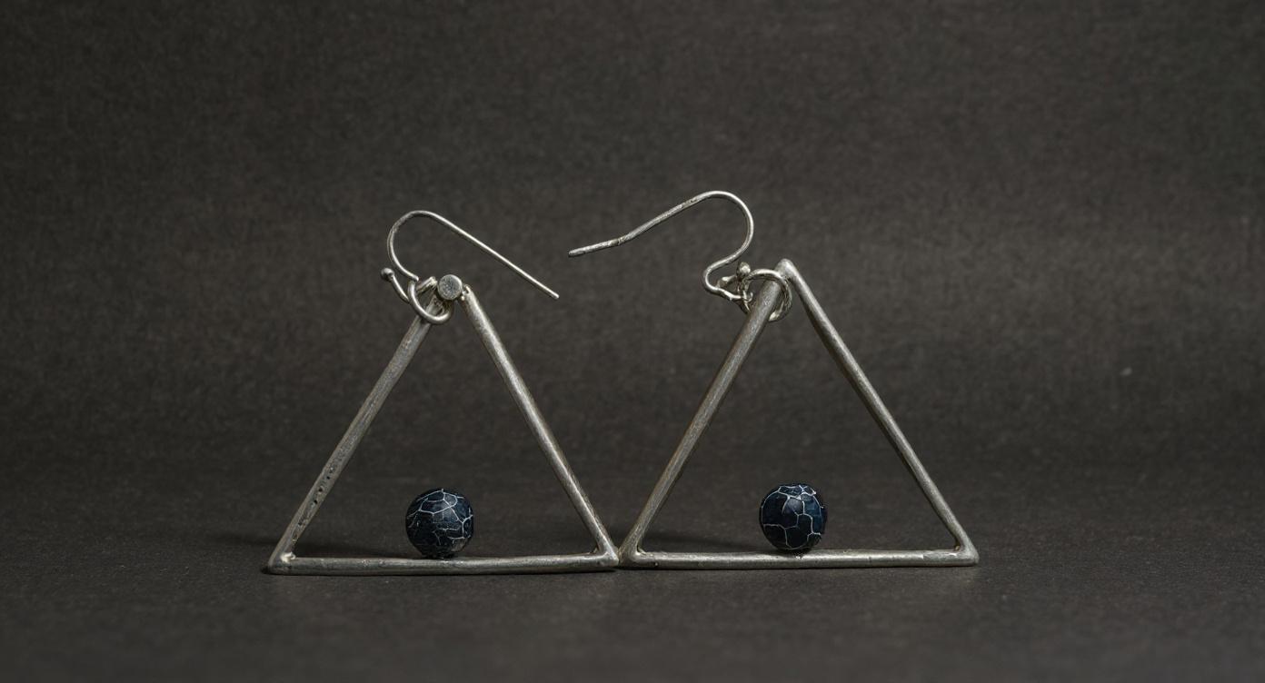Cracked Onyx With Silver Accent Earrings - Charming Charlie
