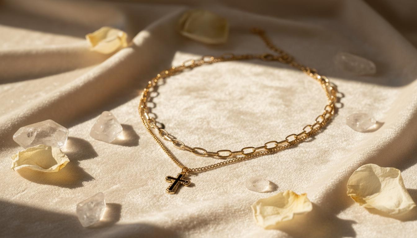 2 Row Cross Necklace - Charming Charlie