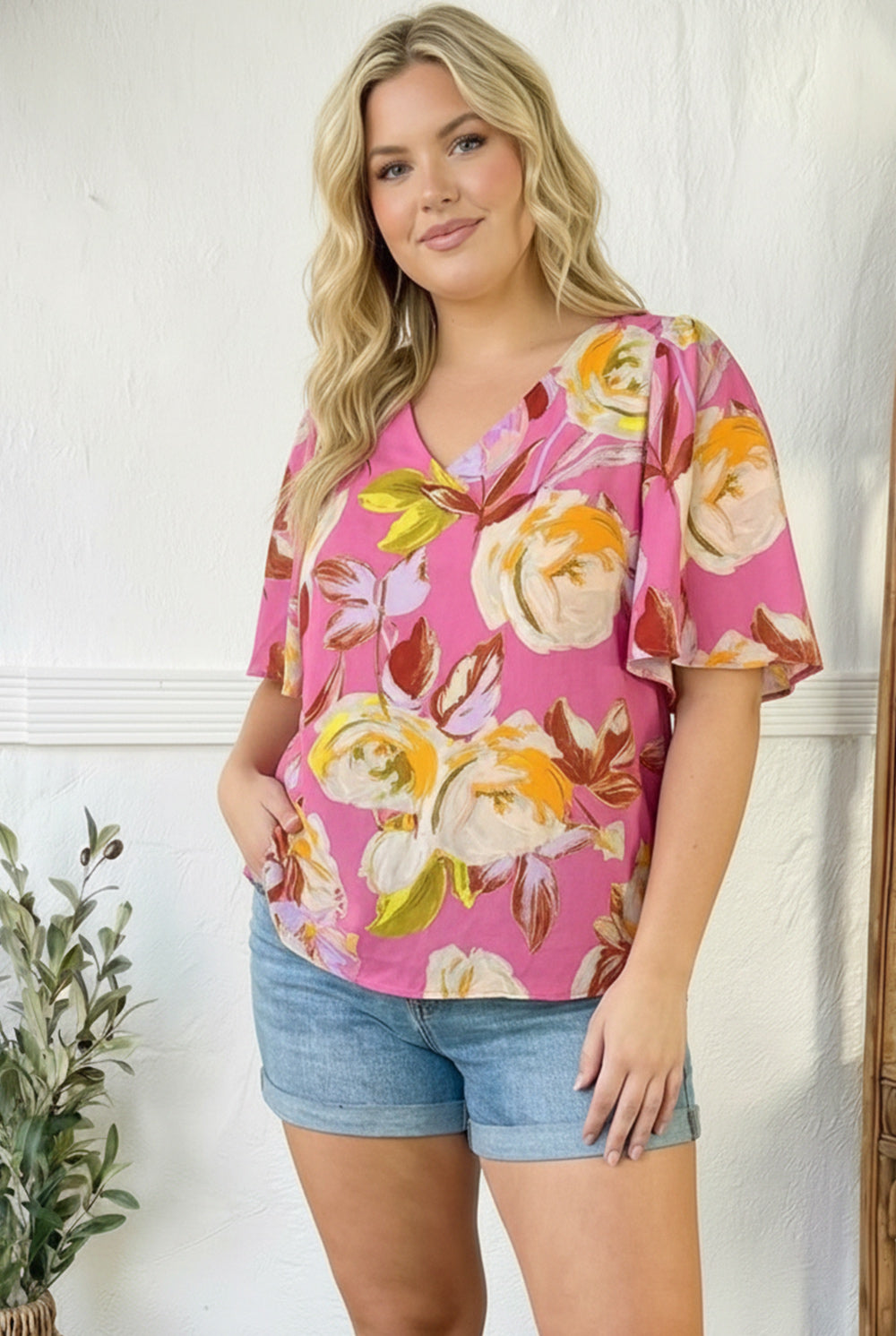 Floral Muse V Neck Blouse - Charming Charlie