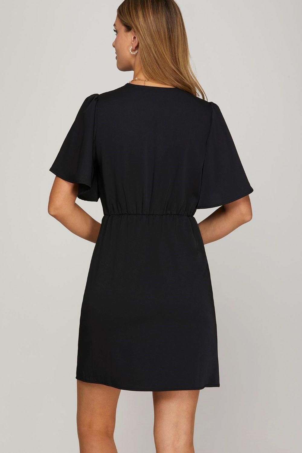 she sky black dress She & Sky Back Cutout Dress