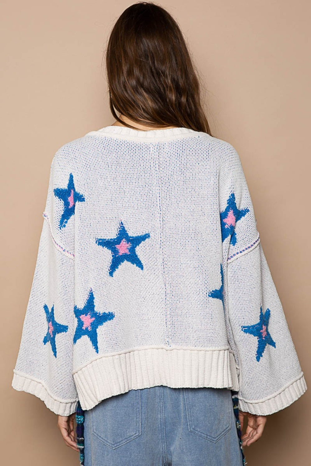 POL Long Sleeve Star Patch Sweater – Charming Charlie