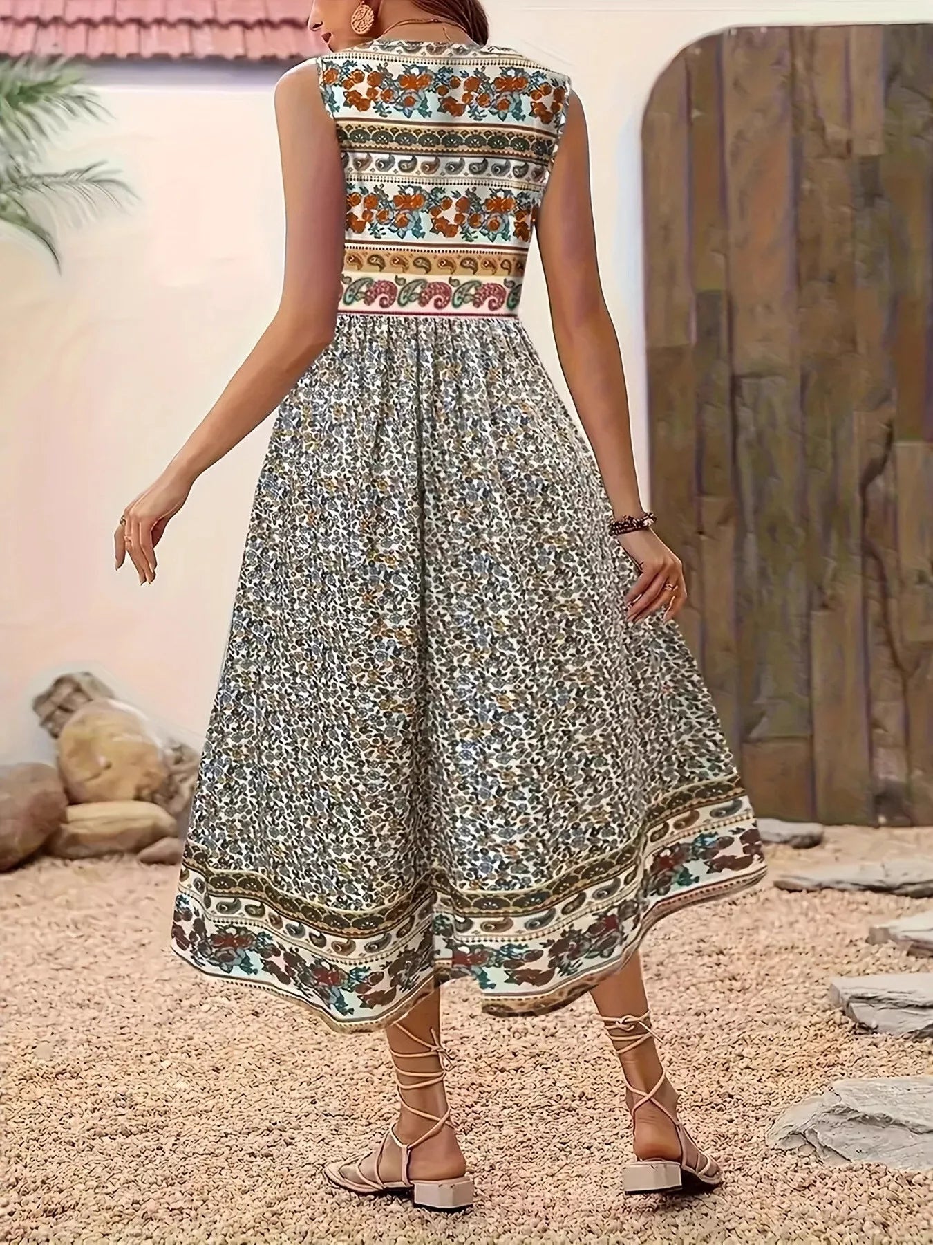 Plus Size Floral Print Sleeveless Midi Dress – Charming Charlie