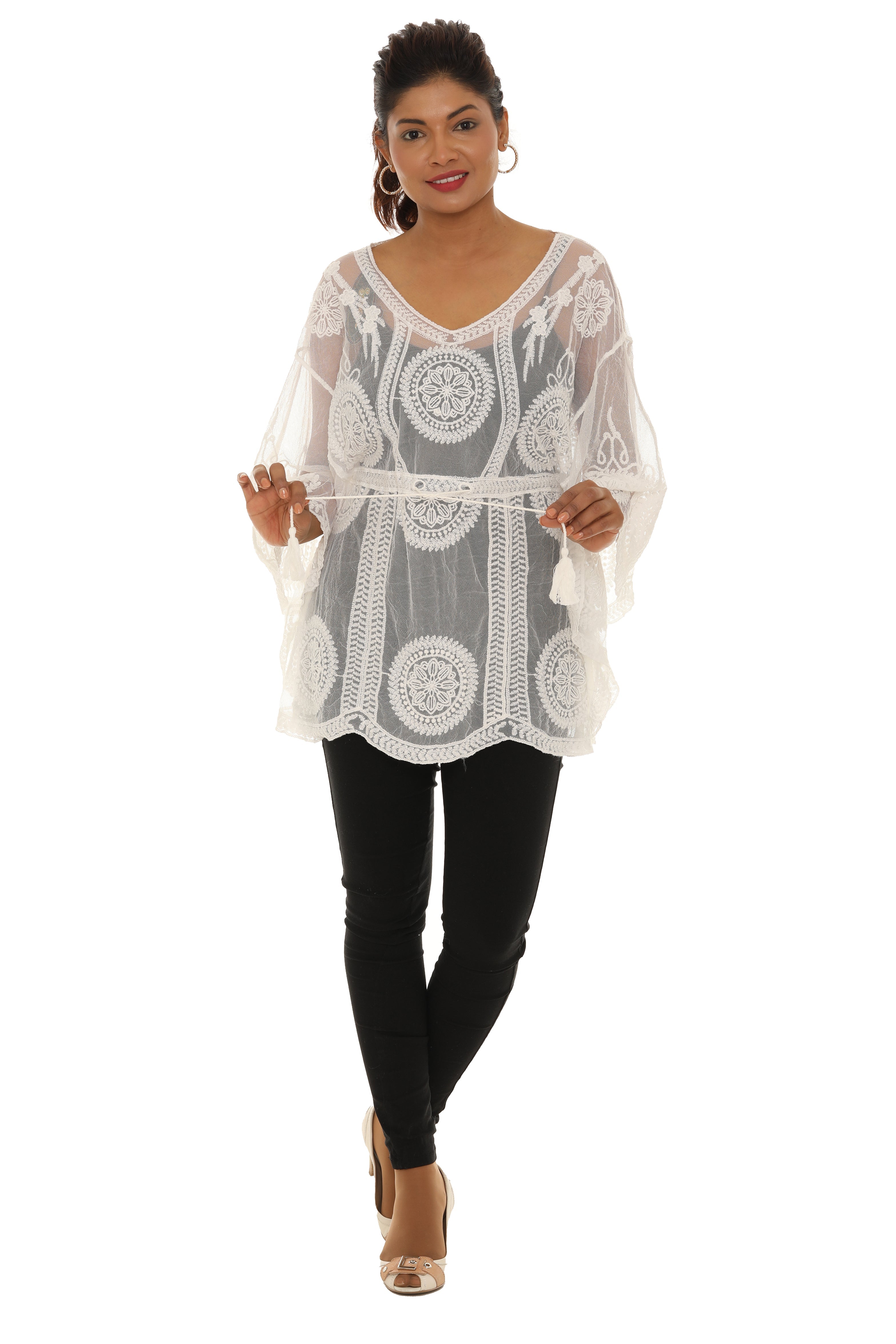 Mesh Tunic with Floral Pattern - Charming Charlie