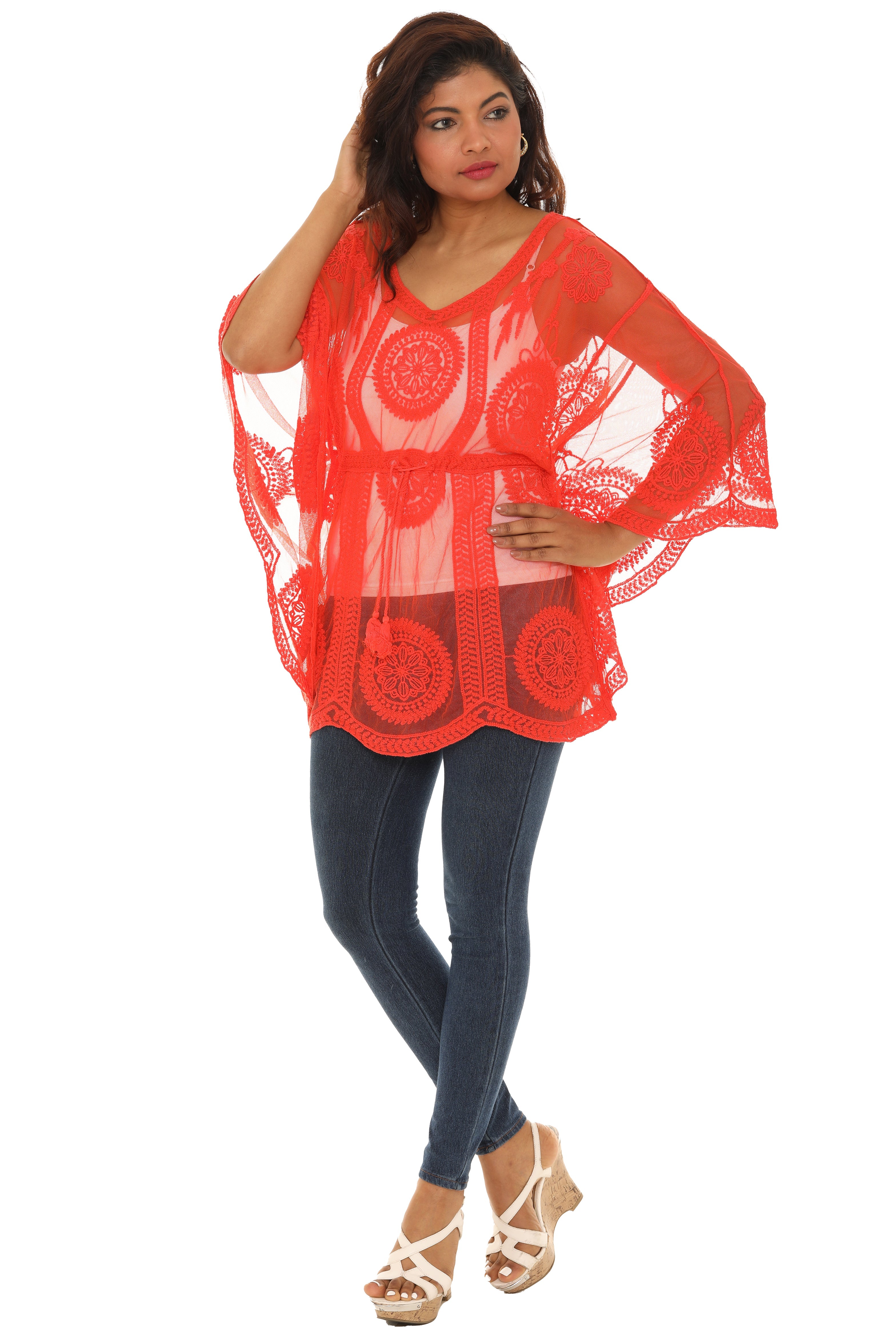 Mesh Tunic with Floral Pattern - Charming Charlie