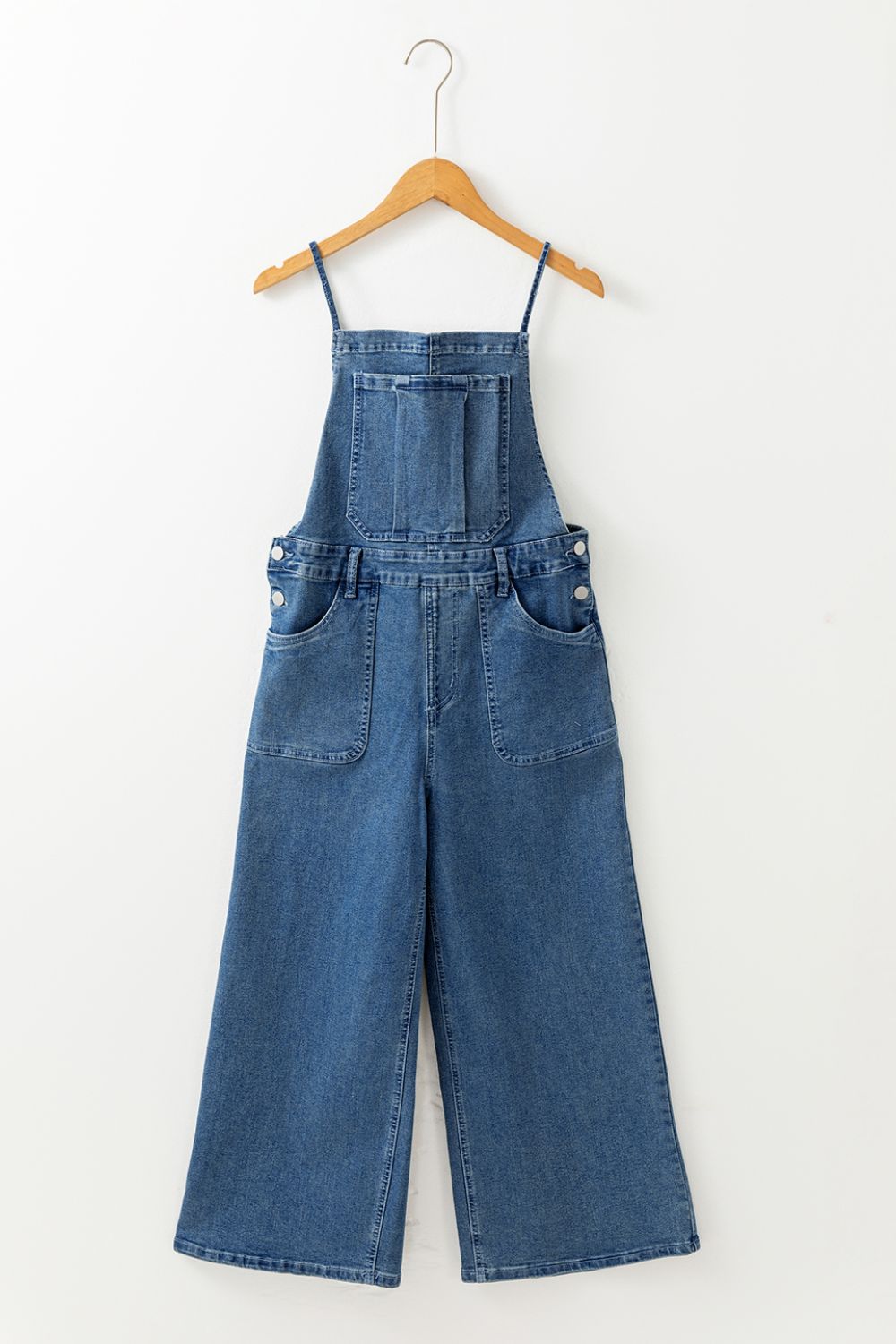 Adjustable Tie Straps Wide Leg Denim Overalls – Charming Charlie