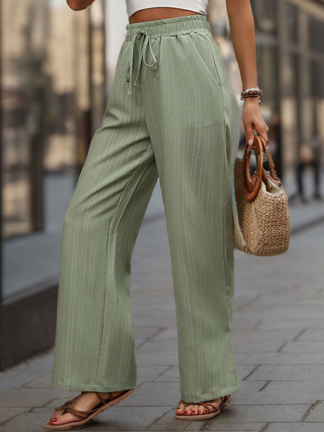 High Waist Wide Leg Pants - Charming Charlie
