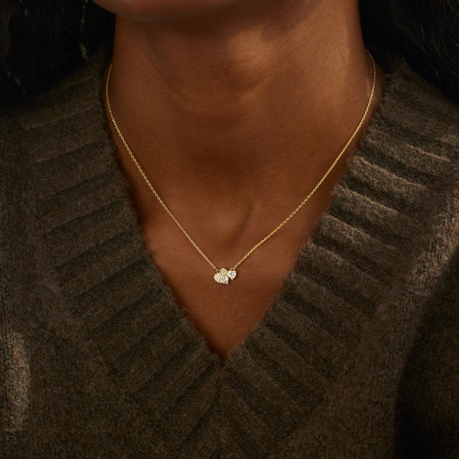 18K Gold-Plated 925 Sterling Silver Zircon Heart Necklace - Charming Charlie