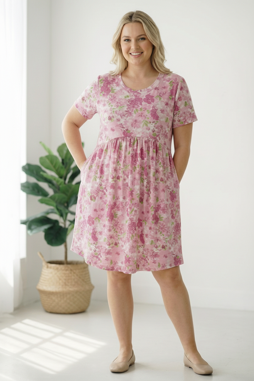 In the Sunshine Fuchsia Babydoll Dress - Charming Charlie