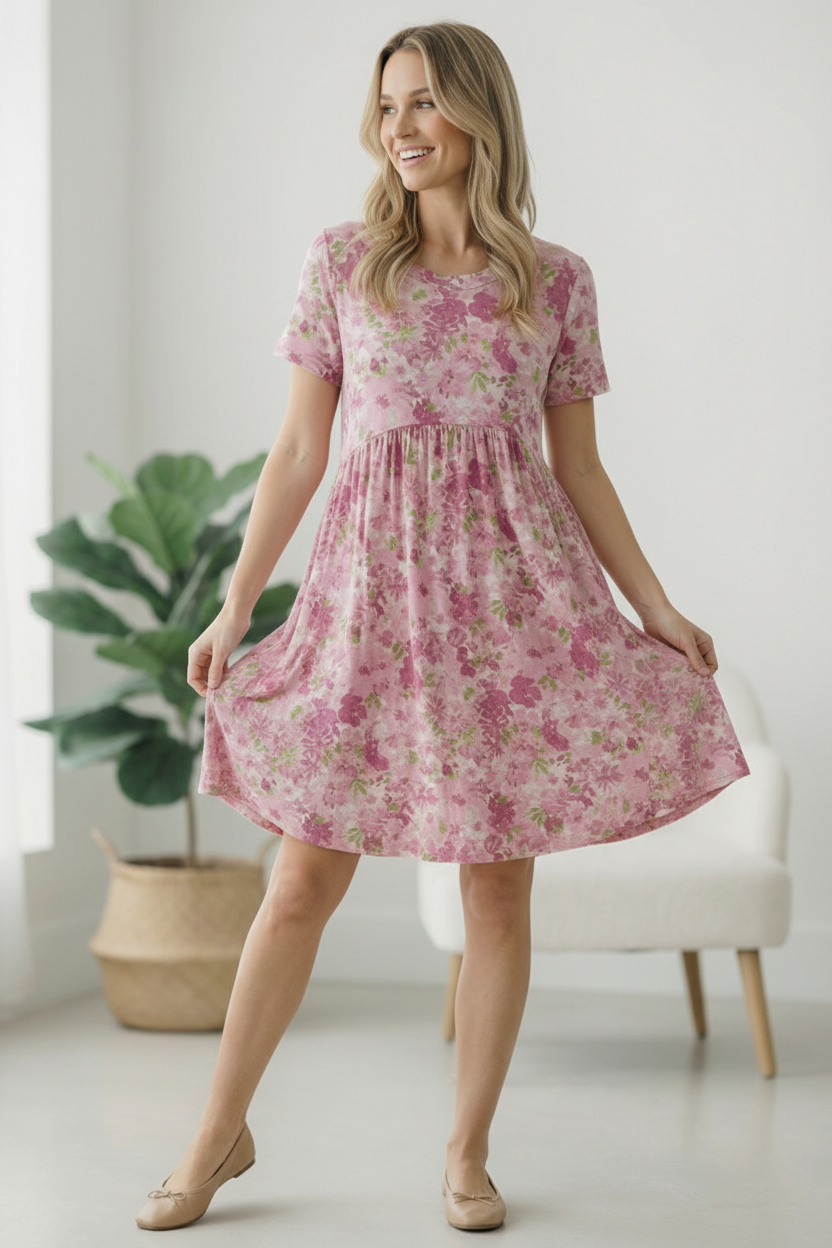 In the Sunshine Fuchsia Babydoll Dress - Charming Charlie