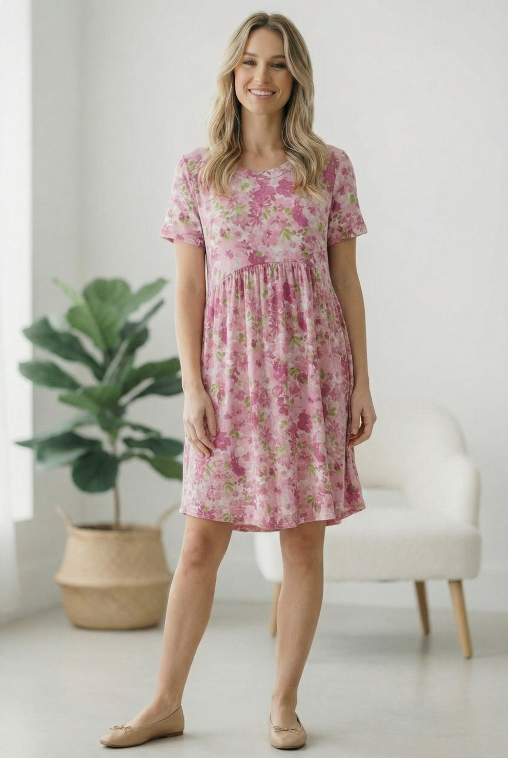 In the Sunshine Fuchsia Babydoll Dress - Charming Charlie