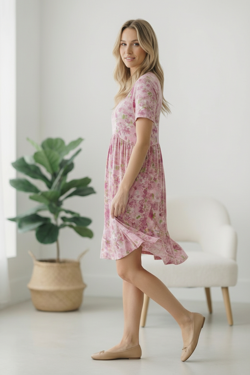 In the Sunshine Fuchsia Babydoll Dress - Charming Charlie
