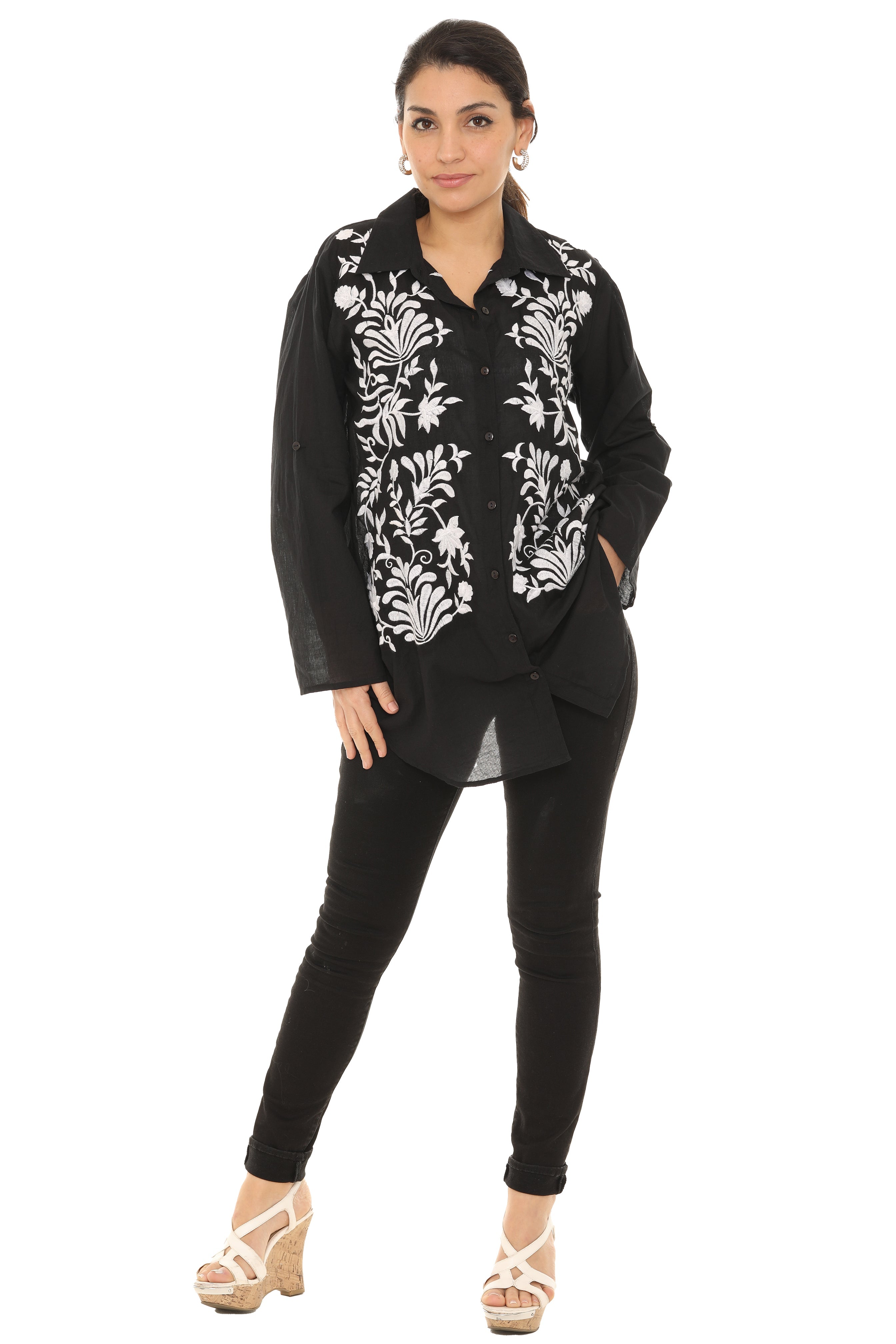 Embroidered Button-up Shirt - Shoreline Wear, Inc.