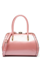 Patent Leather Double Handle Frame Satchel - Charming Charlie