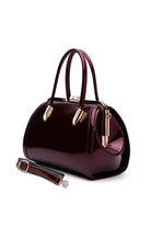 Patent Leather Double Handle Frame Satchel - Charming Charlie