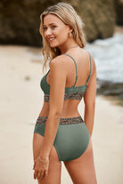 Leopard Trim Scoop Neck Bikini Set - Charming Charlie
