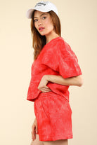 VERY J Quilted Washed Crop Top and Shorts Set - Charming Charlie