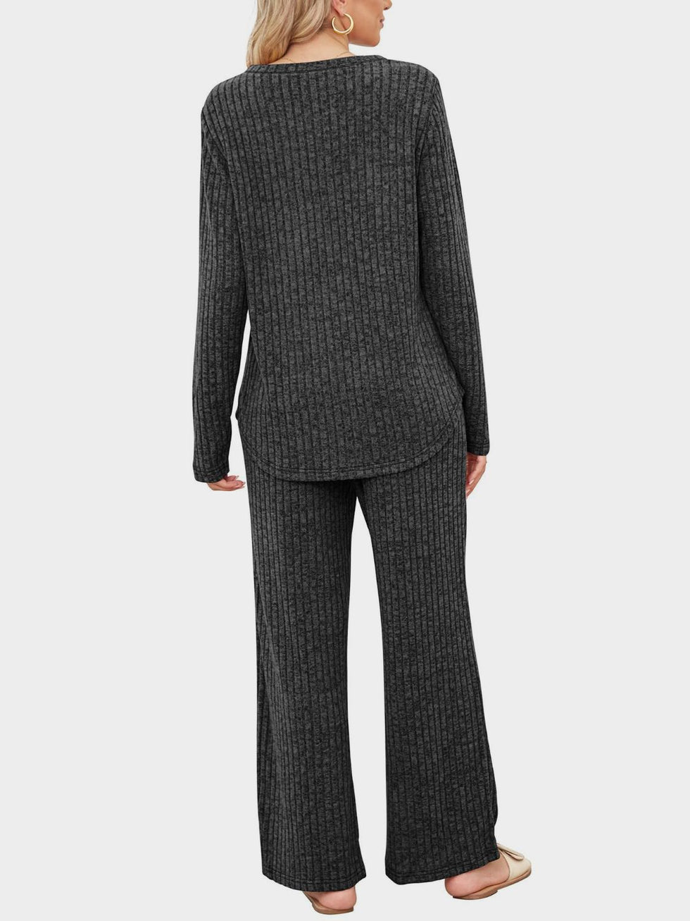 Round Neck Top and Pant Set