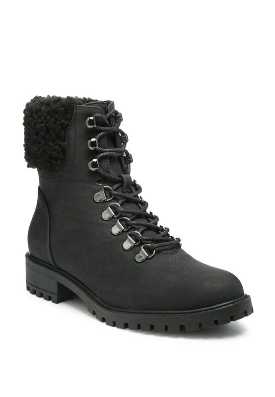 Lace up Fur Ankle Boot