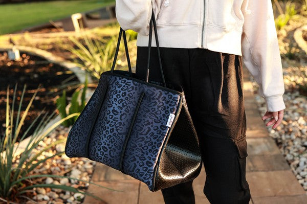 Black leopard store neoprene bag